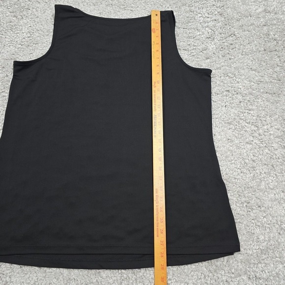 Susan Graver Top Women 1X Black Liquid Knit Stretch Drape Office Minimalist Tank - Picture 8 of 9